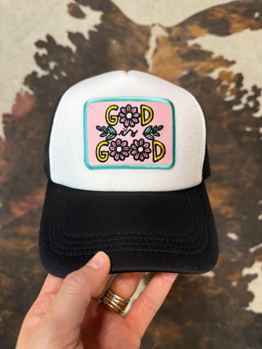 Christian Foam Trucker Hat, God Is Good Hat, Embroidered Patch Hat, Trucker Hat, Patch Trucker Hat, Christian Gift, Embroidered Patch