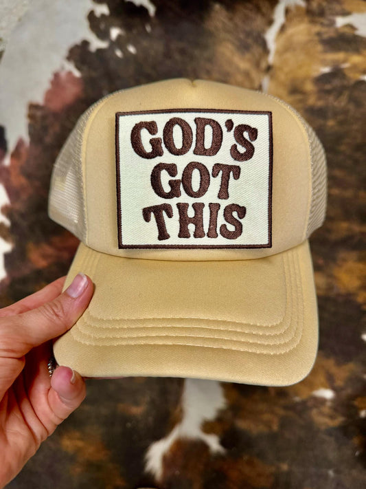 Christian Foam Trucker Hat, God's Got This Hat, Embroidered Patch Hat, Trucker Hat, Patch Trucker Hat, Christian Gift, Embroidered Hat