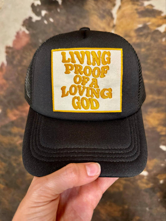 Christian Foam Trucker Hat, Living Proof Hat, Embroidered Patch Hat, Trucker Hat, Patch Trucker Hat, Christian Gift, Embroidered Hat
