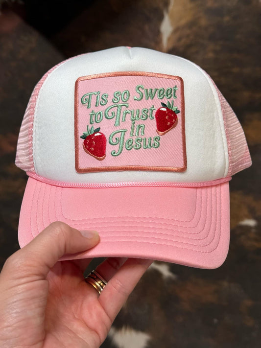Christian Foam Trucker Hat, Tis So Sweet Hat, Embroidered Patch Hat, Trucker Hat, Patch Trucker Hat, Christian Gift, Embroidered Hat