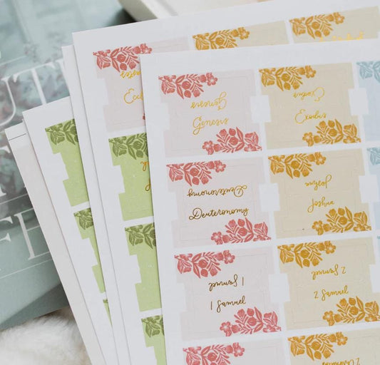 Christian Bible Tabs - Gold Foil Spring Bible Tabs - Christian Gift - Books Of The Bible Tabs - Bible Accessories - Bible Tabs