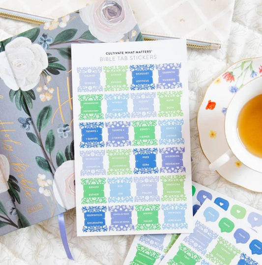 Christian Bible Tabs -Floral Bible Tab Stickers - Christian Gift - Books Of The Bible Tabs - Bible Accessories - Bible Tabs - Stickers