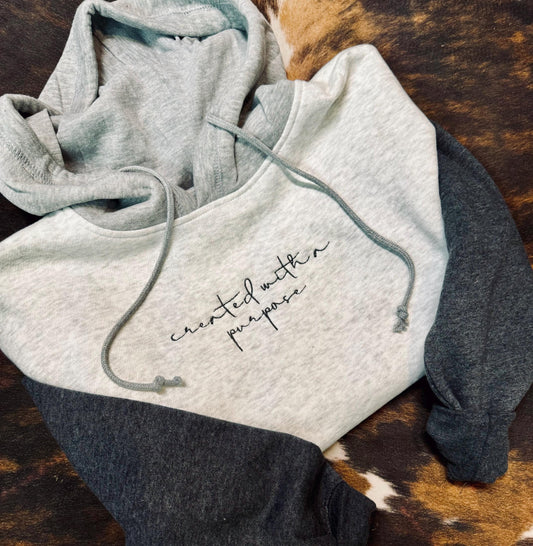 Embroidered Pullover, Created With A Purpose Pullover, Christian Sweatshirt, Embroidered Jesus Pullover, Christian Pullover, Christian Gift