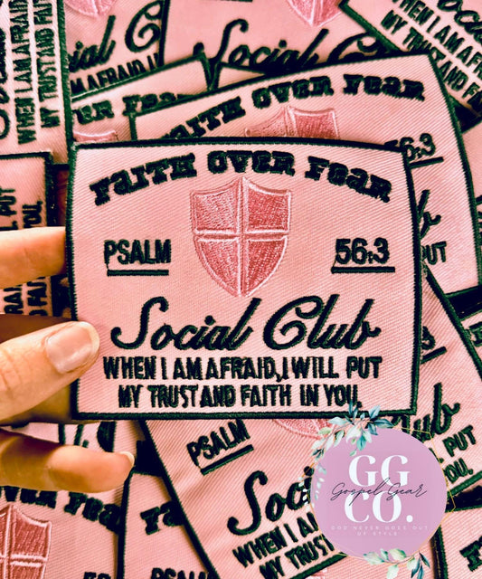 Faith Social Club Patch, Christian Hat Patch, Embroidered Patch, Trucker Hat Patch, Iron On, Trendy Hat Patch, Jesus Patch.