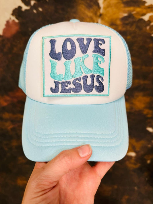 Christian Foam Trucker Hat, Love Like Jesus Hat, Embroidered Patch Hat, Trucker Hat, Patch Trucker Hat, Christian Gift, Embroidered Hat