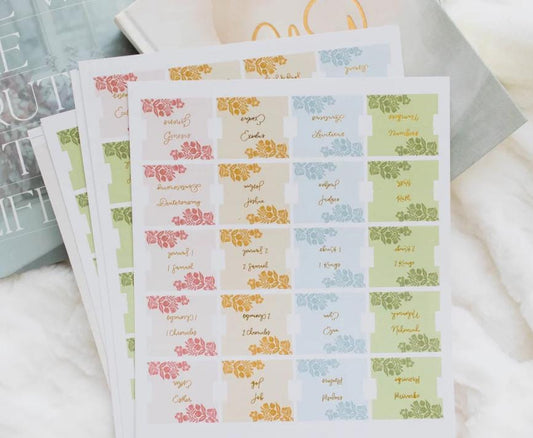 Christian Bible Tabs - Gold Foil Spring Bible Tabs - Christian Gift - Books Of The Bible Tabs - Bible Accessories - Bible Tabs