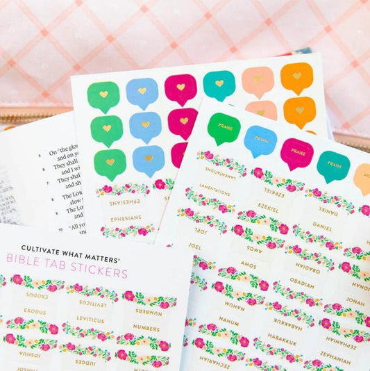 Christian Bible Tabs - Bloom Bible Tab Stickers - Christian Gift - Books Of The Bible Tabs - Bible Accessories - Bible Tabs - Stickers