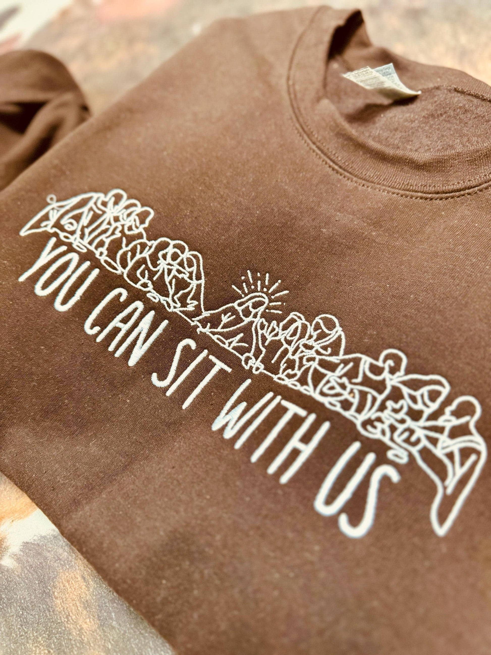 Embroidered Pullover, You Can Sit With Us Pullover, Christian Sweatshirt, Embroidered Jesus Pullover, Christian Pullover, Christian Gift