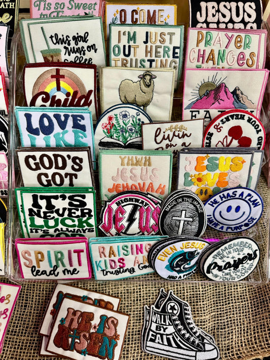Mystery Faith Patch Bundle, Christian Hat Patch’s, Embroidered Patch’s, Trucker Hat Patch, Iron On, Trendy Hat Patch, Jesus Patch, Mystery