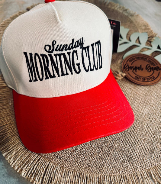 Sunday Morning Club Hat, Christian Embroidered Hat, Baseball Cap, Jesus Trucker Hat, Trucker Hat, Christian Gift, Embroidery