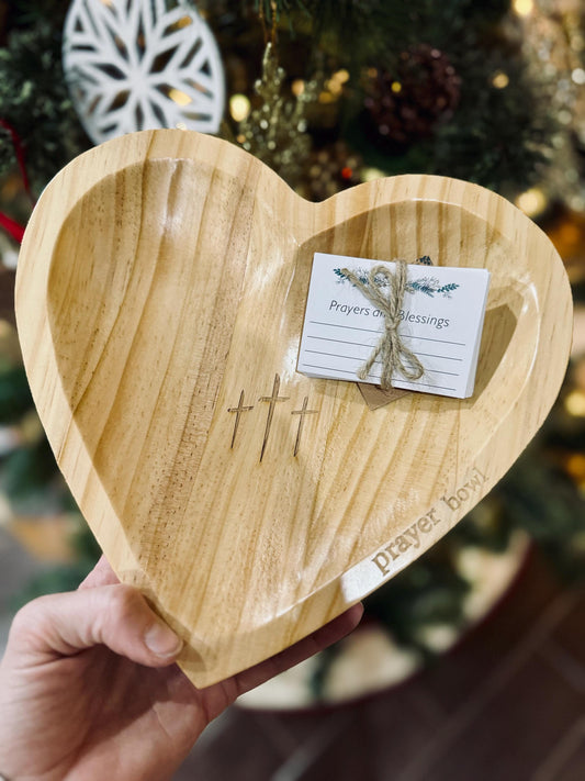 Prayer Bowl, Wooden Prayer Bowl With Prayer Cards, Blessing Bowl, Christian Home Decor, Wooden Blessing Bowl, Christian Prayer Bowl, Gift