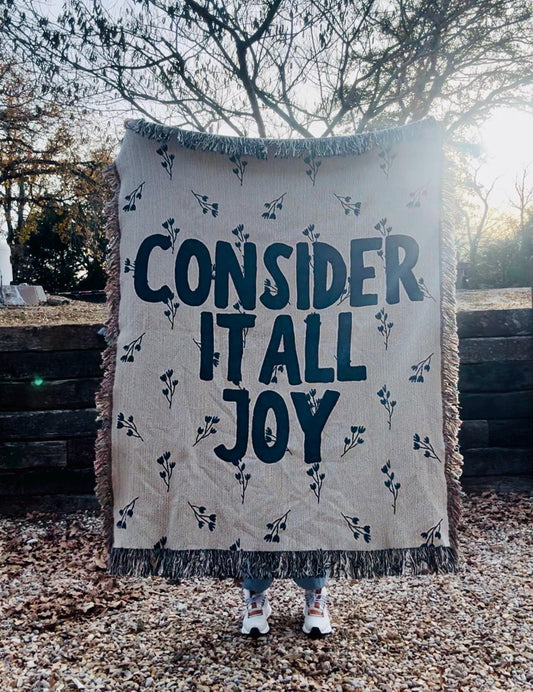 Consider It All Joy - Woven Blanket - Christian Blanket - Throw Blanket - God Blanket - Christian Gift - Woven Religious Blanket