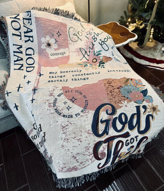 God Isn’t Finished With You Yet - Woven Blanket - Christian Blanket - Throw Blanket - God Blanket - Jesus Blanket - Christian Gift - Blanket