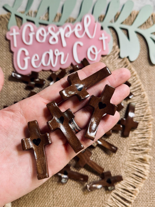 Cross My Heart Comfort Cross, Christian Comfort Cross, Handmade Cross, Small Thumb Cross, Christian Gift, Church Accessories, Wooden Cross