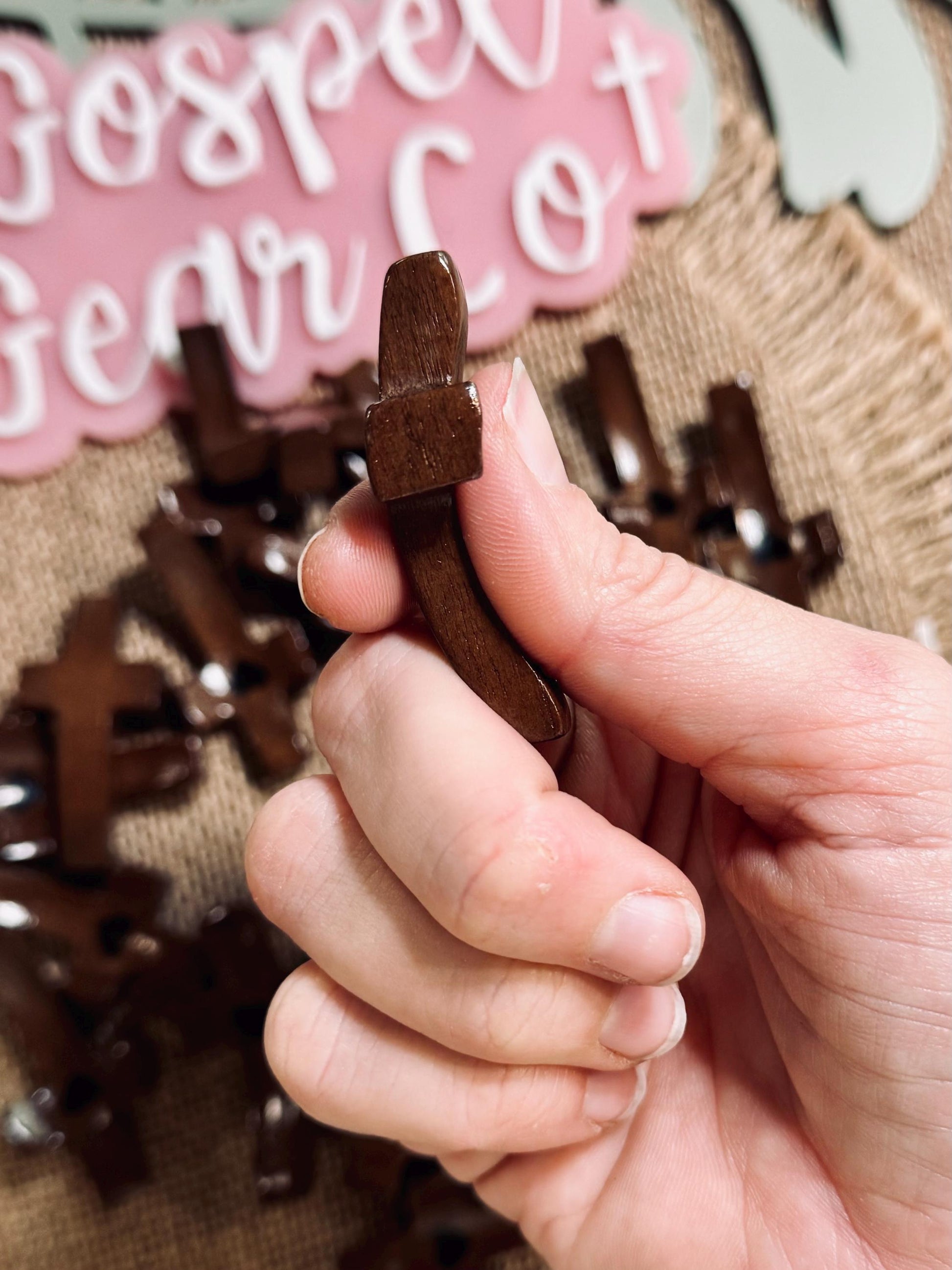 Cross My Heart Comfort Cross, Christian Comfort Cross, Handmade Cross, Small Thumb Cross, Christian Gift, Church Accessories, Wooden Cross