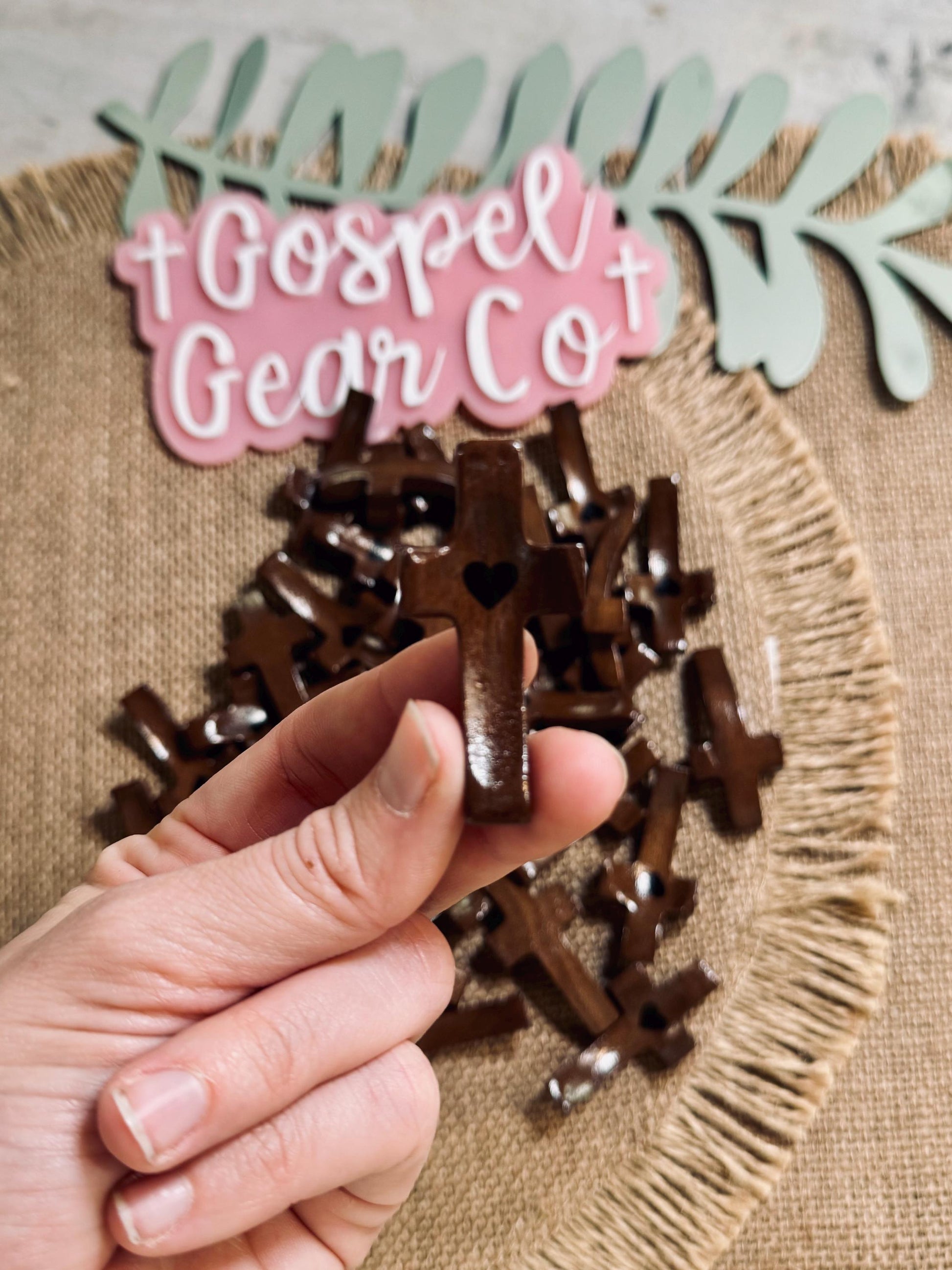 Cross My Heart Comfort Cross, Christian Comfort Cross, Handmade Cross, Small Thumb Cross, Christian Gift, Church Accessories, Wooden Cross