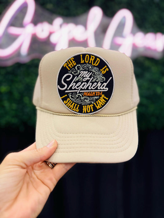 Christian Foam Trucker Hat, The Lord Is My Shepherd Trucker Hat, Embroidered Patch Hat, Trucker Hat, Patch Trucker Hat, Christian Gift
