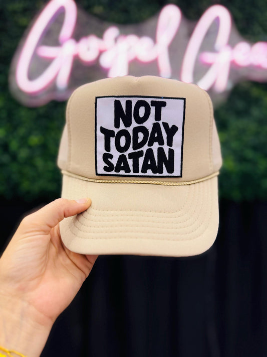 Christian Foam Trucker Hat, Not Today Satan Trucker Hat, Embroidered Patch Hat, Trucker Hat, Patch Trucker Hat, Christian Gift, Hat