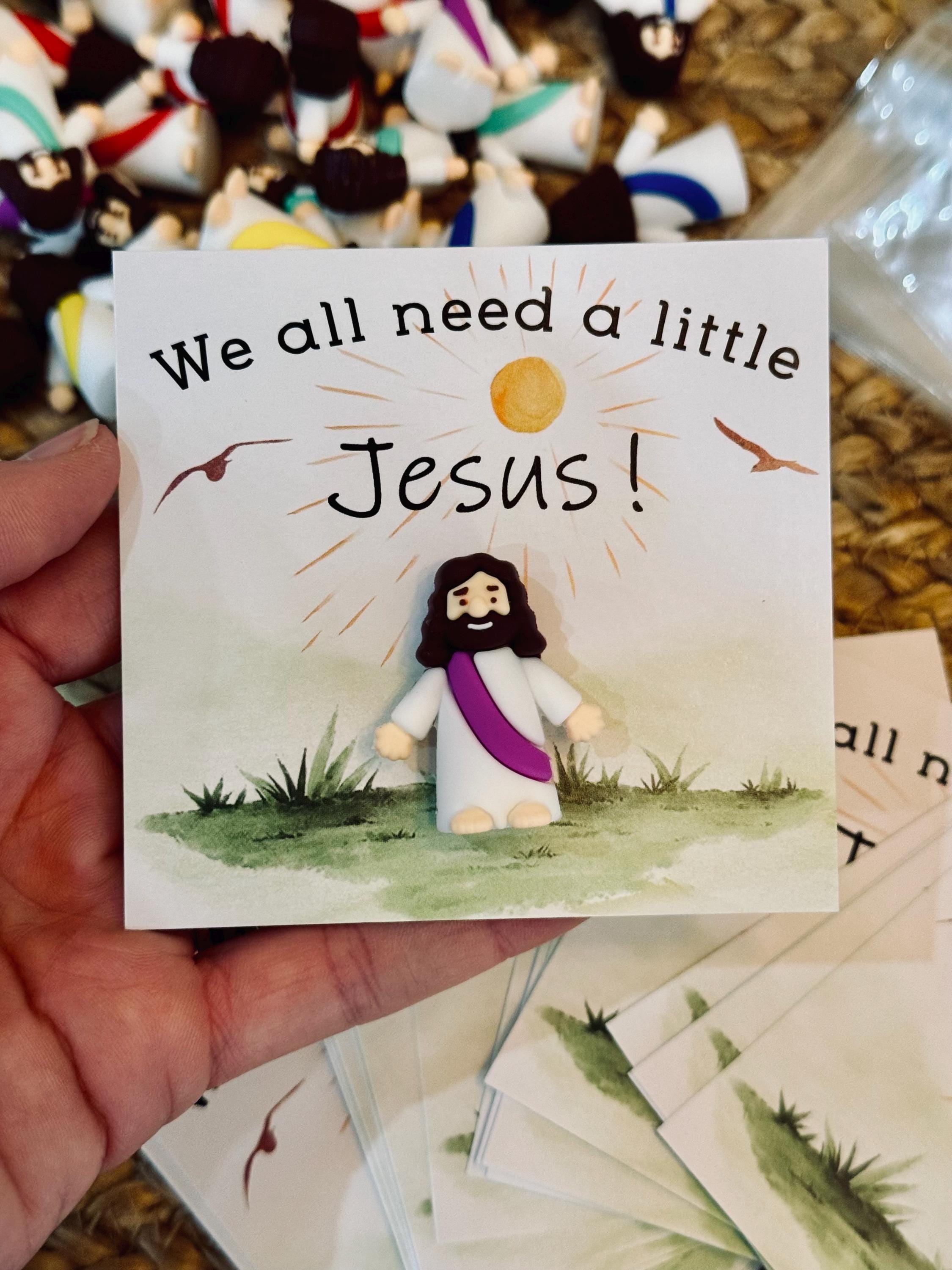 Little Jesus Figures With Cards, Mini Jesus Figures, Jesus Cards, PVC ...
