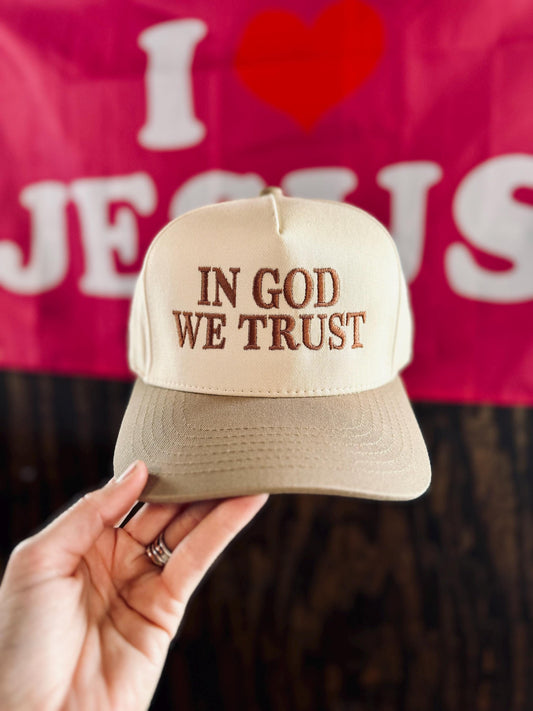 Christian Embroidered Hat, In God We Trust Embroidered Hat, Vintage Baseball Cap, Jesus Trucker Hat, Trucker Hat, Christian Gift