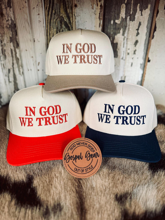 Christian Embroidered Hat, In God We Trust Embroidered Hat, Vintage Baseball Cap, Jesus Trucker Hat, Trucker Hat, Christian Gift