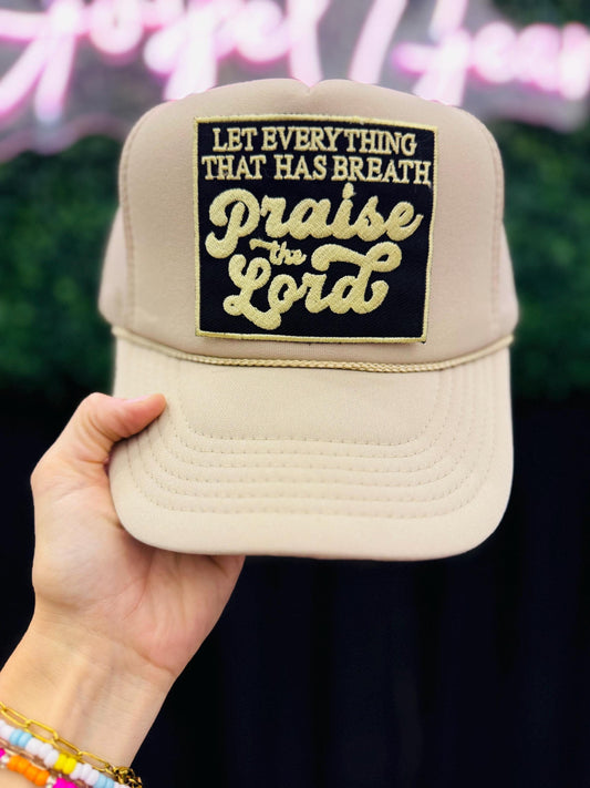 Christian Foam Trucker Hat, Praise The Lord Trucker Hat, Embroidered Patch Hat, Trucker Hat, Patch Trucker Hat, Christian Gift, Hat