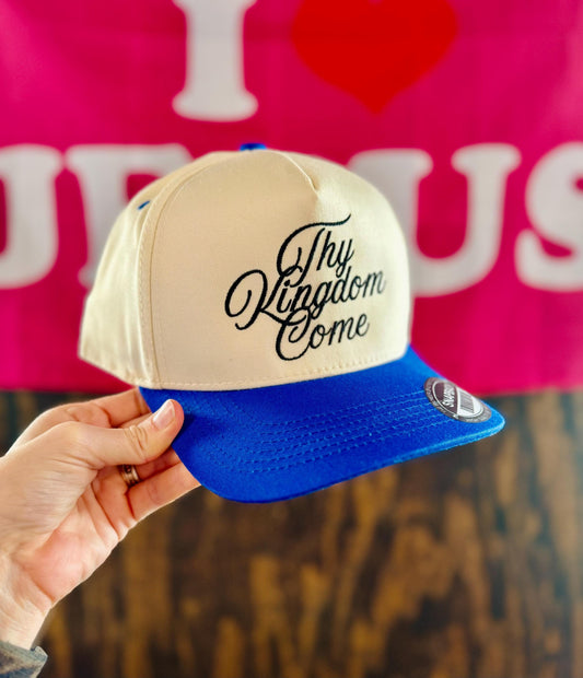 Christian Embroidered Hat, Thy Kingdom Come Hat, Vintage Hat, Jesus Hat, Dad Hat, Christian Gift, Embroidered Canvas Hat, Baseball Hat, Hat