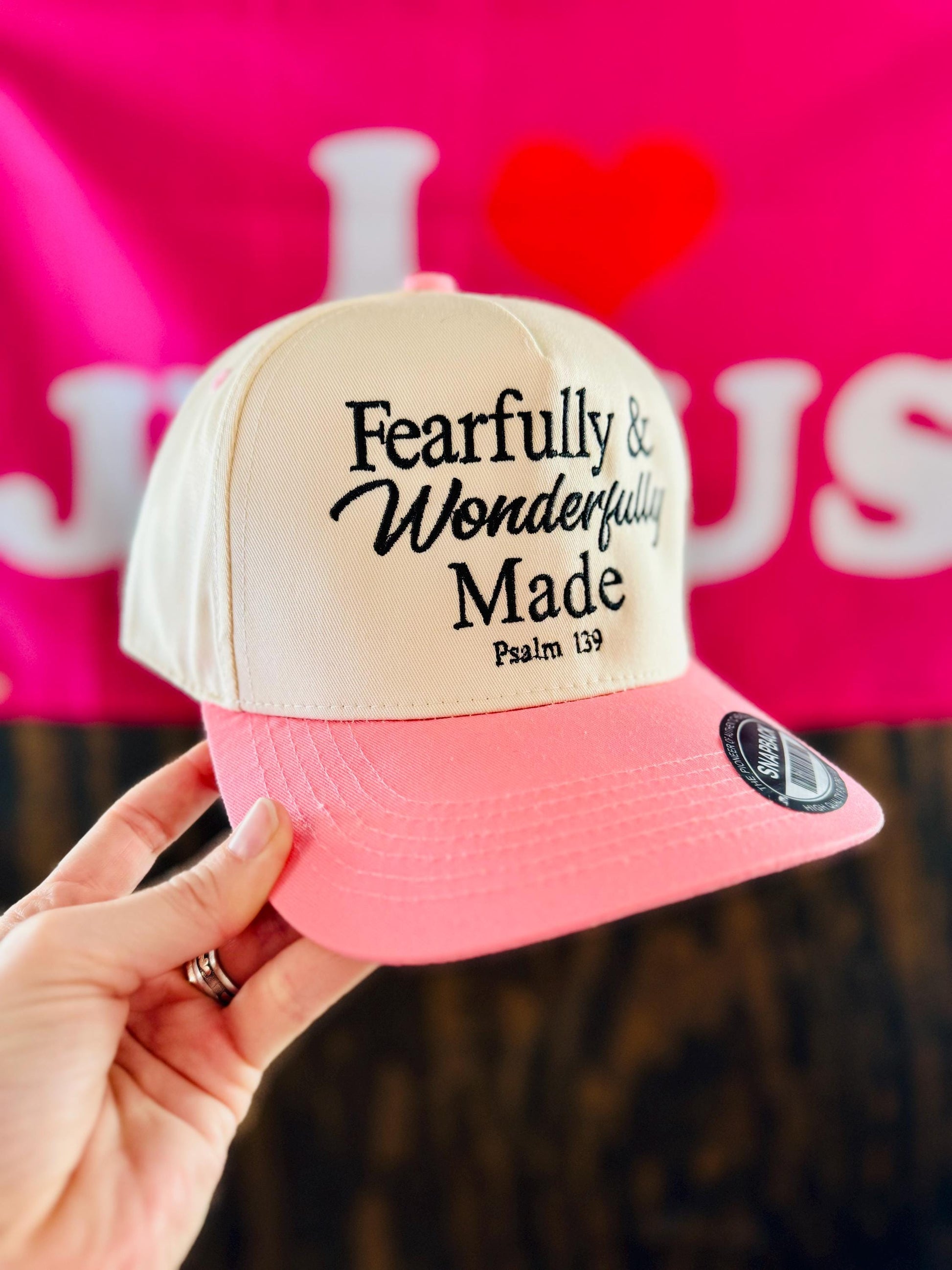 Christian Embroidered Hat, Fearfully And Wonderfully Made Hat, Vintage Hat, Jesus Hat, Dad Hat, Christian Gift, Embroidered Canvas Hat