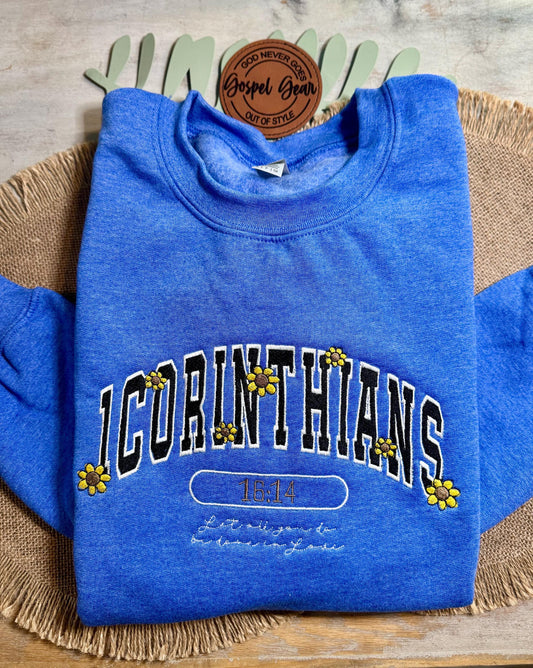1st Corinthians Embroidered Shirt, Christian Pullover, Embroidered Scripture Pullover, Christian Pullover, Christian Gift, Christian Tee