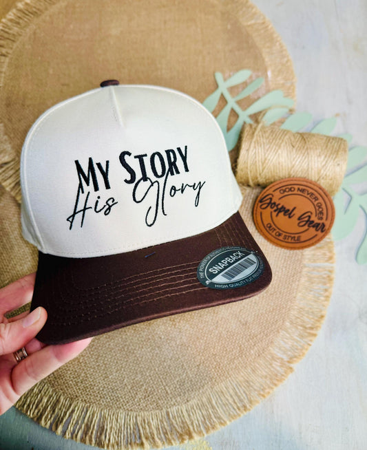 Christian Embroidered Hat, My Story His Glory Hat, Vintage Hat, Jesus Hat, Dad Hat, Christian Gift, Embroidered Canvas Hat, Baseball Hat