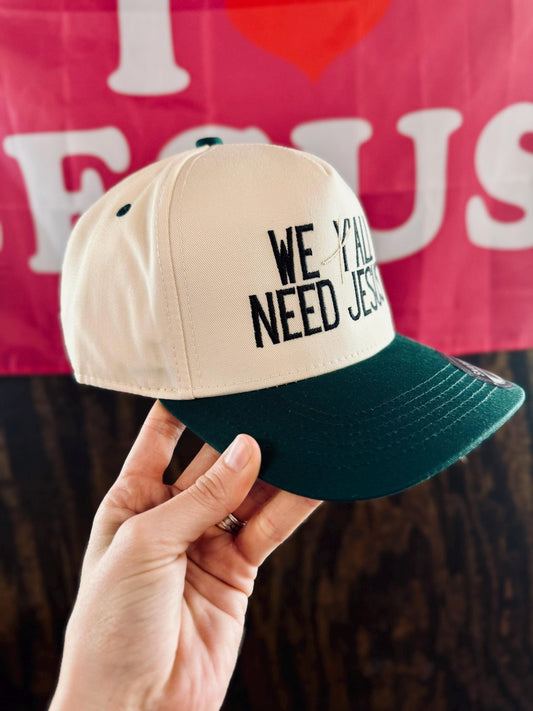 Christian Embroidered Hat, We All Need Jesus Hat, Y’all Need Jesus Hat, Dad Hat, Christian Gift, Embroidered Canvas Hat, Baseball Hat, Hat
