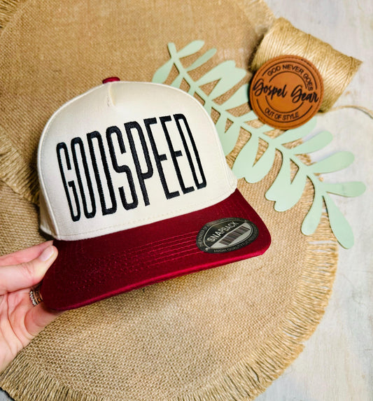 Christian Embroidered Hat, GODSPEED Hat, Vintage Hat, Jesus Hat, Dad Hat, Christian Gift, Embroidered Canvas Hat, Baseball Hat, Church Hat